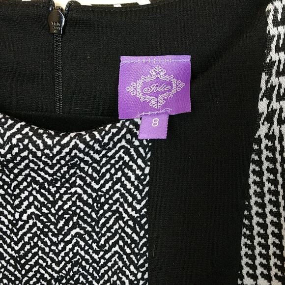 Jolie Sleeveless Black & White Sheath Dress size 8 - Picture 5 of 7